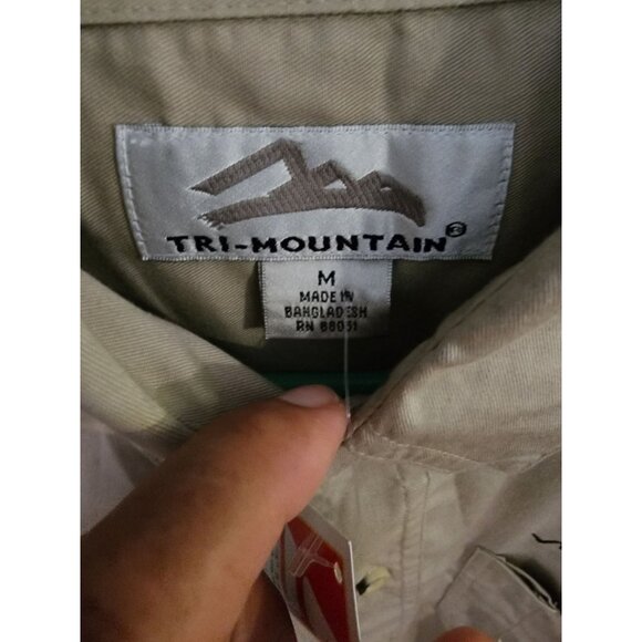 Tri-Mountain Snap-On Verus Edge Official Licensed Short Sleeve Khaki Medium New - Picture 2 of 12